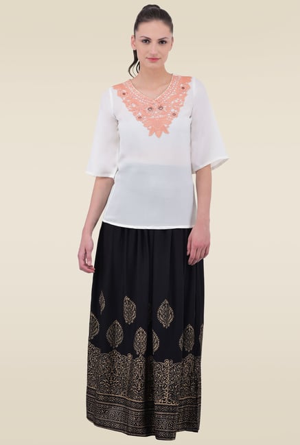 Juniper Black Printed Long Skirt Juniper Black Printed Long Skirt