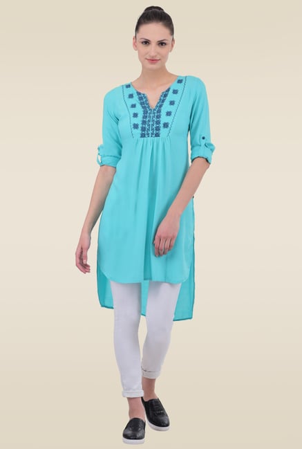 Juniper Blue Regular Fit Kurta Juniper Blue Regular Fit Kurta