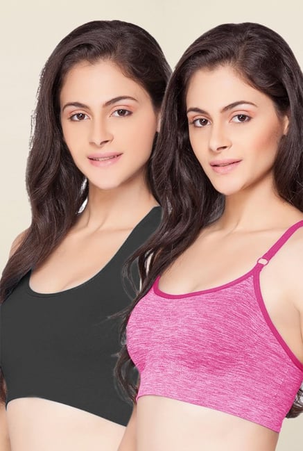 C9 Seamless Pink & Black Non Padded Bra (Pack Of 2) C9 Seamless Pink & Black Non Padded Bra (Pack Of 2)