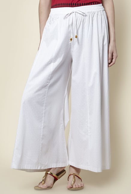 Zudio White Printed Palazzos Zudio White Printed Palazzos