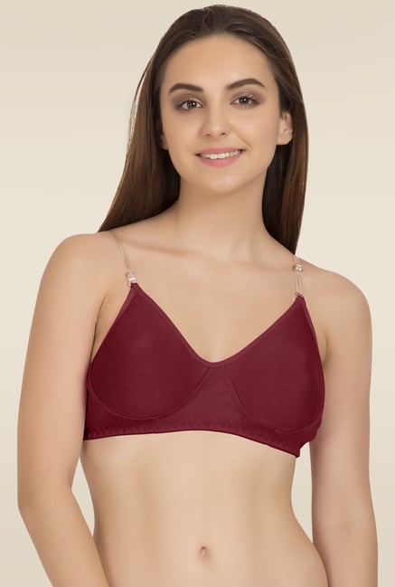 Tweens Maroon Full Coverage Non Padded Bra Tweens Maroon Full Coverage Non Padded Bra