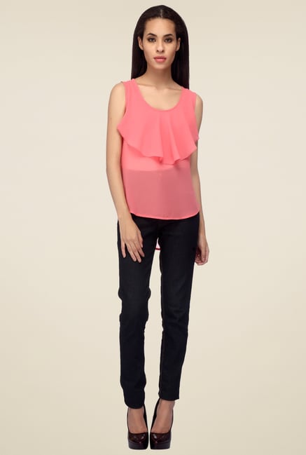 Mineral Pink Sleeveless Ruffle Top Mineral Pink Sleeveless Ruffle Top
