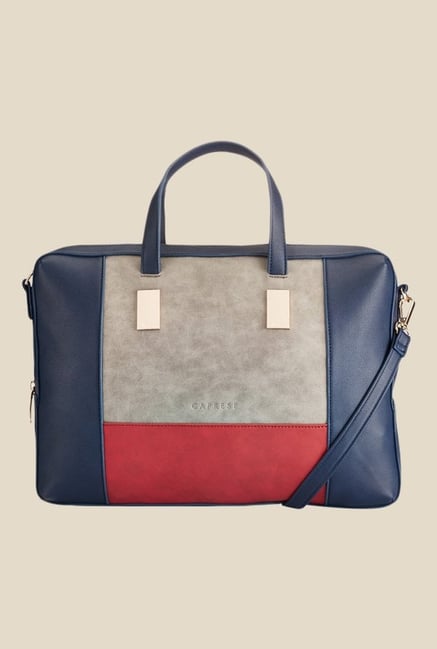 Caprese Shirine Grey & Red Solid Laptop Bag Caprese Shirine Grey & Red Solid Laptop Bag