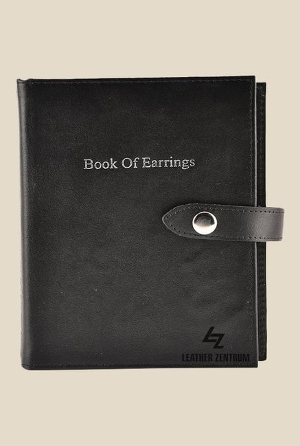 Leather Effect Black Solid Book of Earrings Leather Effect Black Solid Book of Earrings