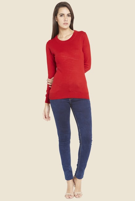Globus Red Solid Sweatshirt Globus Red Solid Sweatshirt