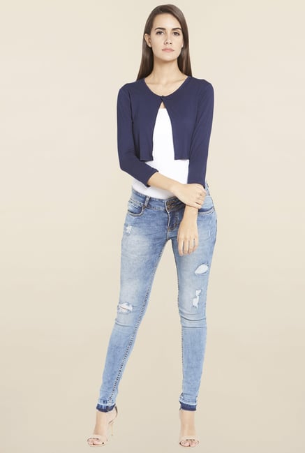 Globus Navy Solid Shrug Globus Navy Solid Shrug