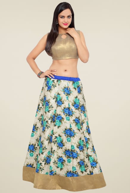 Triveni Off-White Printed Lehenga Choli Triveni Off-White Printed Lehenga Choli