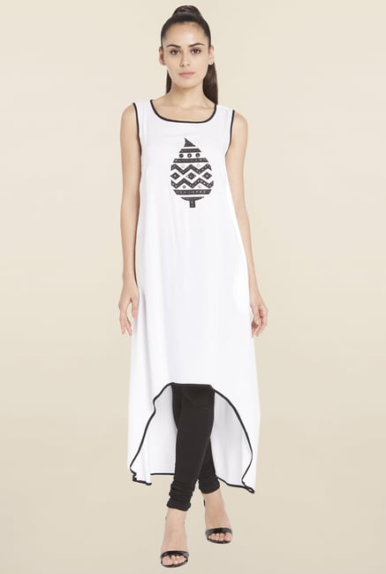 Globus White Embellished Kurta Globus White Embellished Kurta