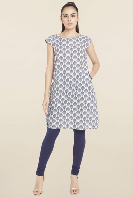 Globus Blue Printed Kurti Globus Blue Printed Kurti