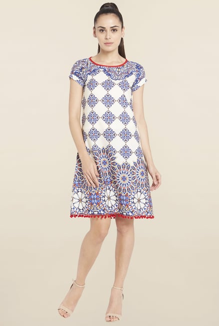 Globus Blue Printed Dress Globus Blue Printed Dress