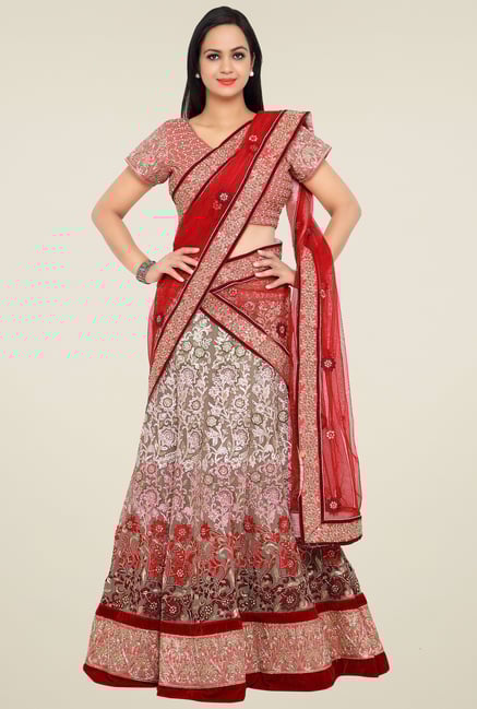 Triveni Multicolor Regular Fit Lehenga Set Triveni Multicolor Regular Fit Lehenga Set