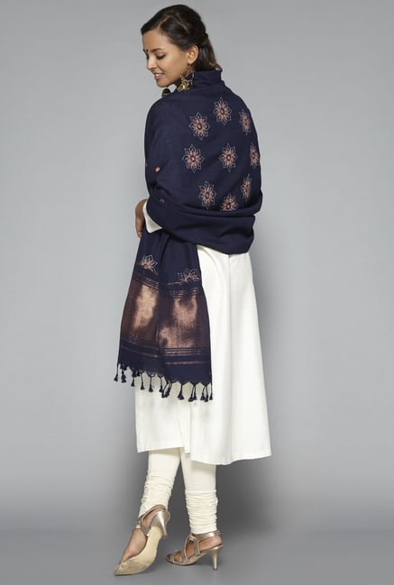 Okhai Navy Acrylic Shawl Okhai Navy Acrylic Shawl