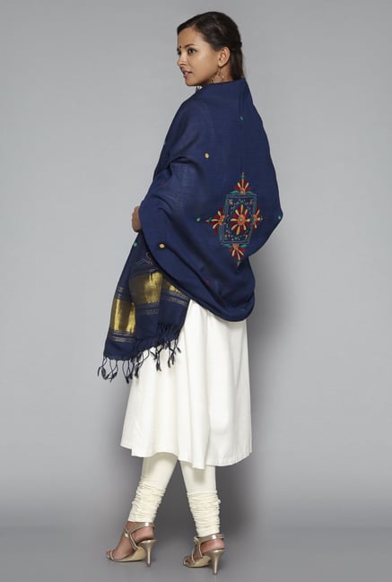 Okhai Navy Acrylic Shawl Okhai Navy Acrylic Shawl