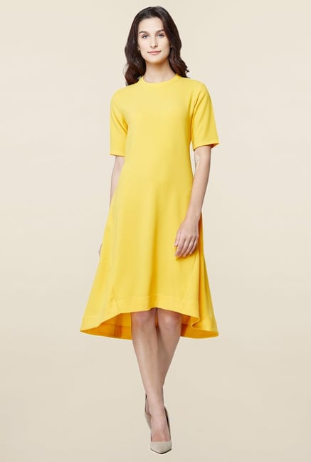 AND Yellow Textured Dress AND Yellow Textured Dress