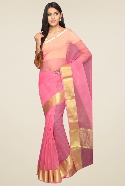 Pavecha Pink Banarasi Zari Saree Pavecha Pink Banarasi Zari Saree