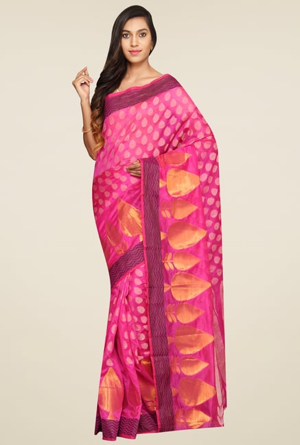Pavecha Pink Zari Saree Pavecha Pink Zari Saree