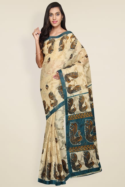 Pavecha Beige Mangalagiri Saree Pavecha Beige Mangalagiri Saree