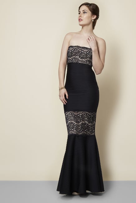 Lipsy Black Lace Long Dress Lipsy Black Lace Long Dress