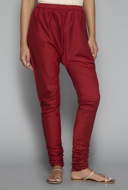 Utsa by Westside Maroon Solid Churidar Utsa by Westside Maroon Solid Churidar
