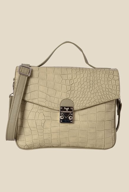 Baggit Mojito Croco Beige Synthetic Textured Sling Bag Baggit Mojito Croco Beige Synthetic Textured Sling Bag