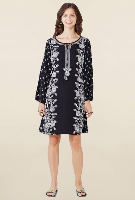 Global Desi Black Printed Dress Global Desi Black Printed Dress