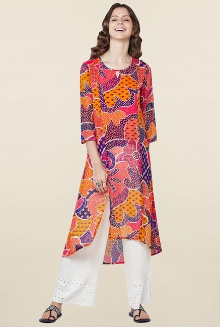 Global Desi Multicolor Printed Kurta Global Desi Multicolor Printed Kurta