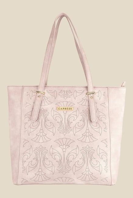 Caprese Misandre Dull Pink Textured Tote Shoulder Bag Caprese Misandre Dull Pink Textured Tote Shoulder Bag