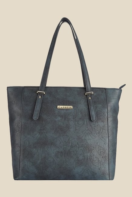 Caprese Misandre Navy Textured Tote Shoulder Bag Caprese Misandre Navy Textured Tote Shoulder Bag