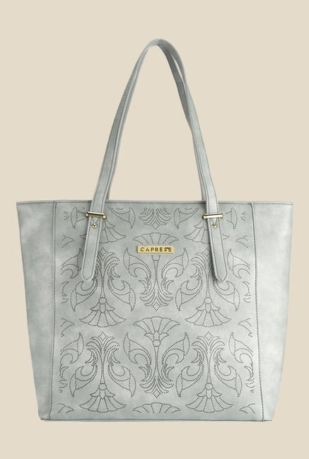 Caprese Misandre Grey Textured Tote Shoulder Bag Caprese Misandre Grey Textured Tote Shoulder Bag