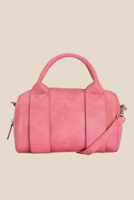 Caprese Teresa Pink Solid Duffle Handbag Caprese Teresa Pink Solid Duffle Handbag