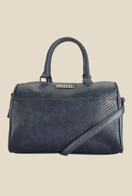 Caprese Lilia Navy Textured Bowler Handbag Caprese Lilia Navy Textured Bowler Handbag