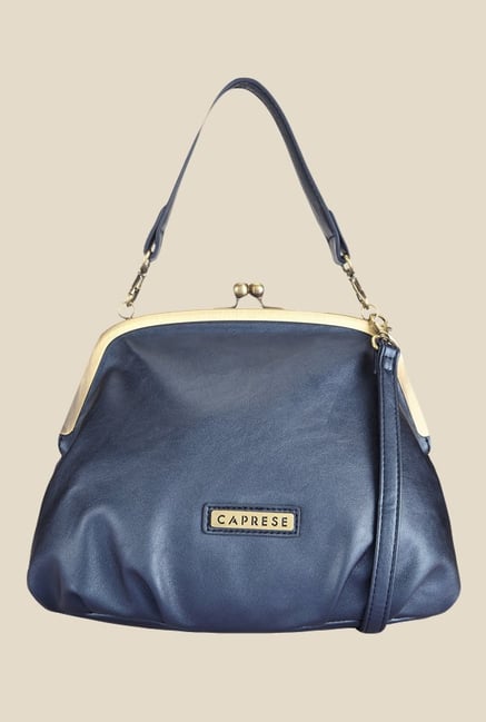 Caprese Helena Metallic Blue Solid Handbag Caprese Helena Metallic Blue Solid Handbag