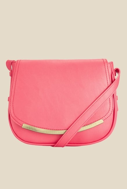 Caprese Helena Bright Pink Textured Sling Bag Caprese Helena Bright Pink Textured Sling Bag