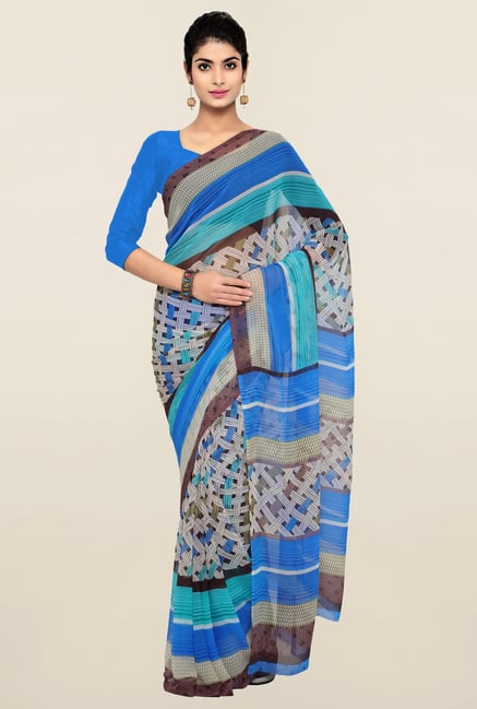 Triveni Multicolor Printed Chiffon Saree Triveni Multicolor Printed Chiffon Saree