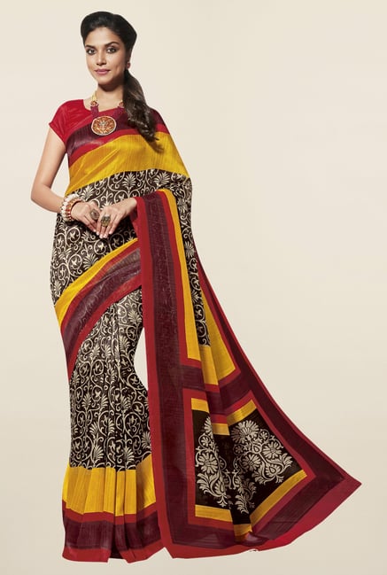 Triveni Black Printed Art Silk Saree Triveni Black Printed Art Silk Saree
