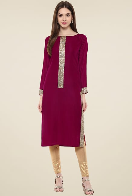 Ahalyaa Maroon Full Sleeves Kurti Ahalyaa Maroon Full Sleeves Kurti