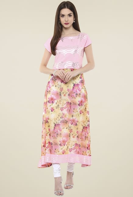 Ahalyaa Pink Cap Sleeve Kurti Ahalyaa Pink Cap Sleeve Kurti