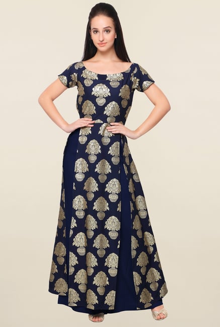 Ahalyaa Navy Printed Kurta Ahalyaa Navy Printed Kurta