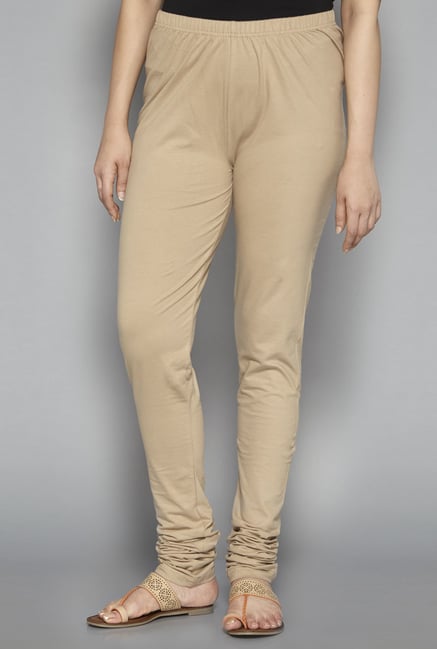 Utsa by Westside Beige Solid Churidar Utsa by Westside Beige Solid Churidar