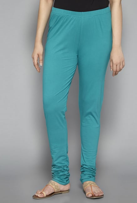 Utsa by Westside Sea Green Solid Churidar Utsa by Westside Sea Green Solid Churidar