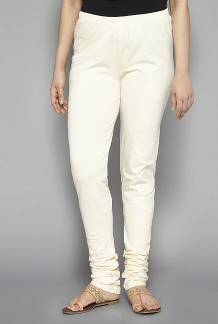 Utsa by Westside Off White Solid Churidar Utsa by Westside Off White Solid Churidar