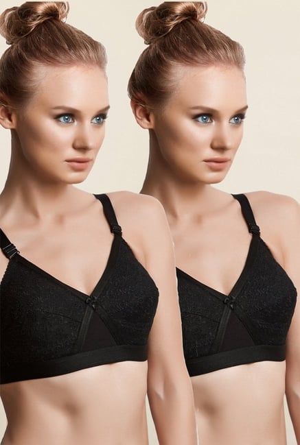 Libertina Black Anika Non Padded Bra (Pack Of 2) Libertina Black Anika Non Padded Bra (Pack Of 2)