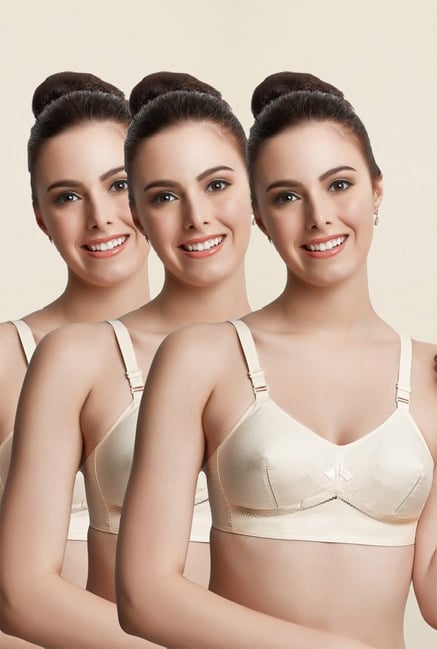 Libertina Beige Princess Non Padded Bra (Pack Of 3) Libertina Beige Princess Non Padded Bra (Pack Of 3)