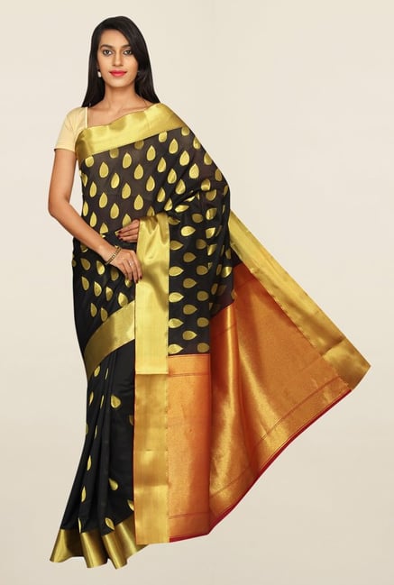 Pavecha's Black Banarasi Cotton Silk Saree Pavecha's Black Banarasi Cotton Silk Saree