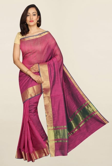 Pavecha's Pink Banarasi Cotton Silk Saree Pavecha's Pink Banarasi Cotton Silk Saree