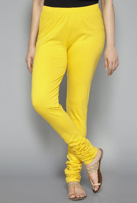 Utsa by Westside Yellow Solid Churidar Utsa by Westside Yellow Solid Churidar