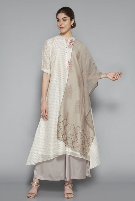 Zuba by Westside Taupe Sequinned Dupatta Zuba by Westside Taupe Sequinned Dupatta