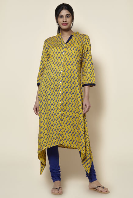 Zudio Mustard Slim Fit Kurta Zudio Mustard Slim Fit Kurta