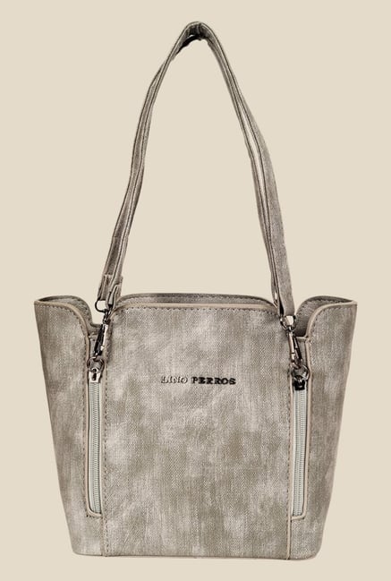 Lino Perros Grey Side Zippered Handbag Lino Perros Grey Side Zippered Handbag