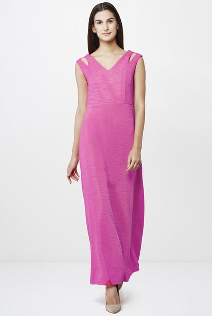 AND Pink Textured Dress AND Pink Textured Dress